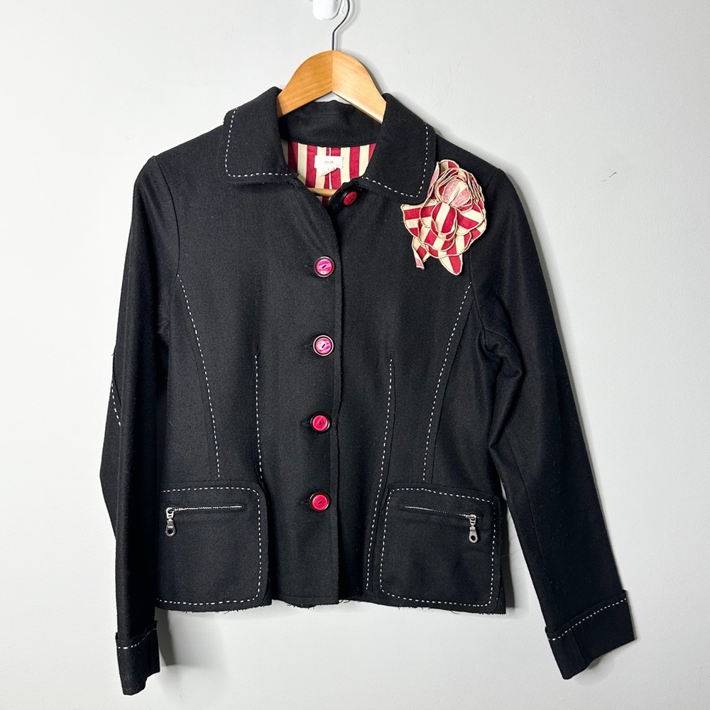 Anthropologie Wool Felted Contrast Jacket by Snak